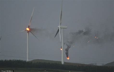 Big Storm Attacked Scotland Wind Turbines Caught Fire