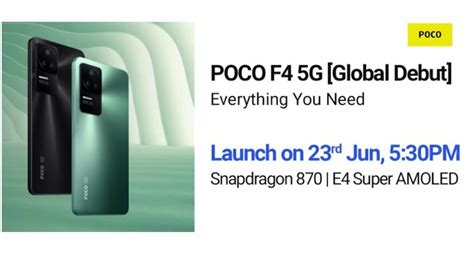 Poco F4 5g Launching On June 23