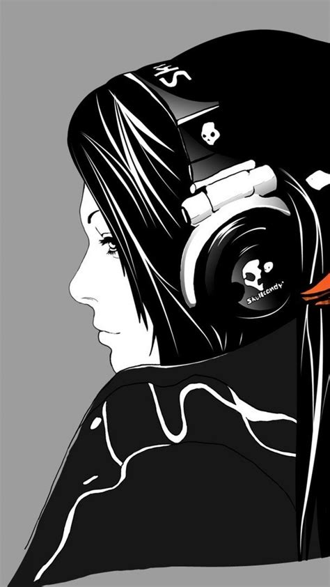 Plus, learn about the three different types of headphones. Minimal Girl Skull Headphones Music Android Wallpaper free ...