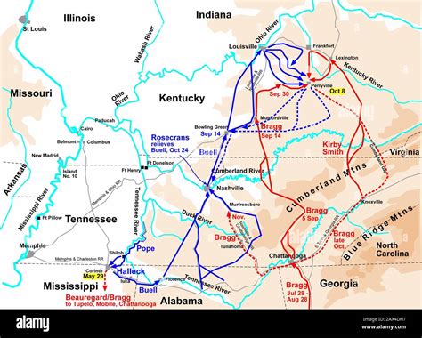 Civil War Western Theater Map Hi Res Stock Photography And Images Alamy