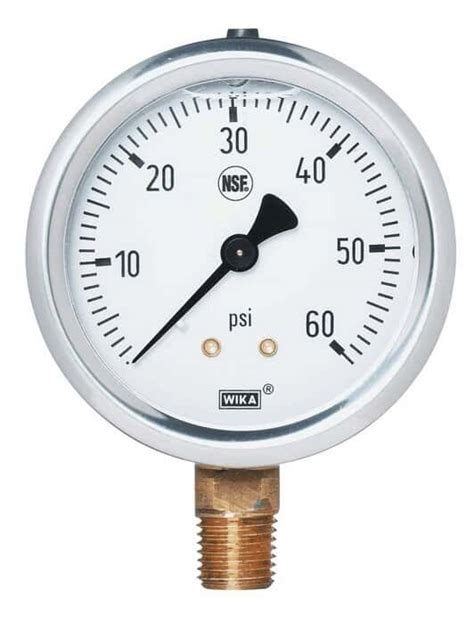 Wika 4350681 2 Nsf Dry Pressure Gauge 0 160 Psi 14 Back From Cole