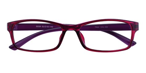 Womens Rectangle Eyeglasses Full Frame Tr90 Purple Fp1764