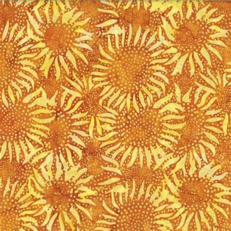 Marigold Batik By Hoffman Fabrics Yellow And Golden Floral Etsy