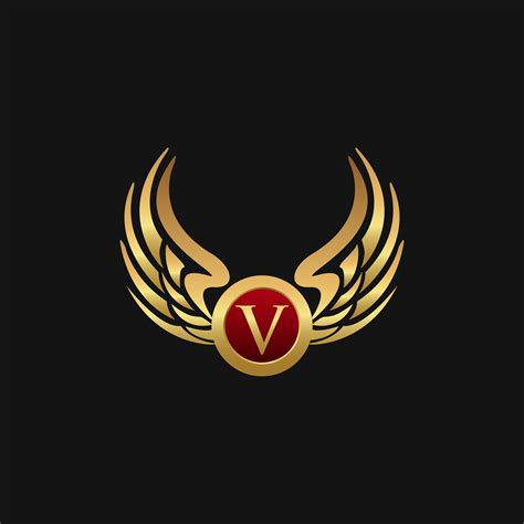 Your resource to discover and connect with designers worldwide. Luxury Letter V Emblem Wings logo design concept template ...