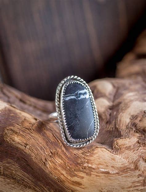 White Buffalo Turquoise Ring Sterling Silver Size Unique