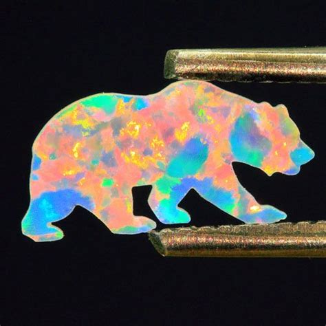 Gilson Created Opal White Bear Opals
