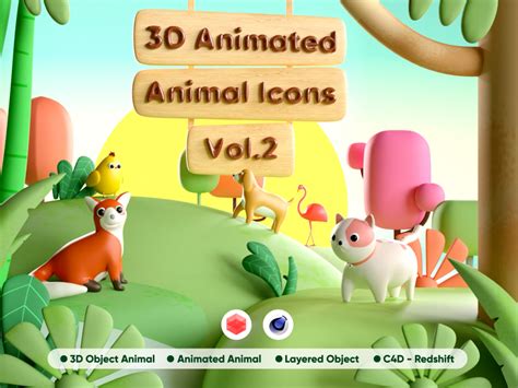 3d Animated Animals Vol 2 C4d Mp4 And 