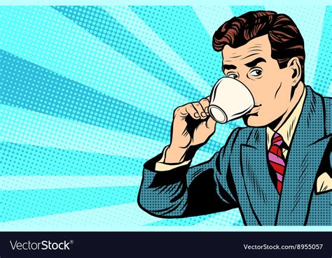 Businessman And Cup Of Coffee Royalty Free Vector Image