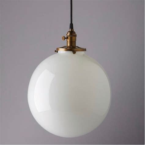White Glass Globe Pendant Light Fixture With 8 Shade Etsy