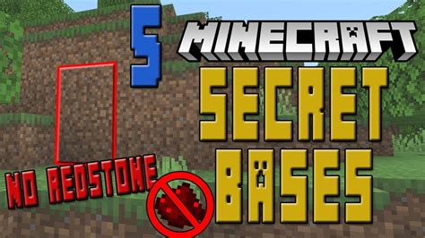 5 Minecraft Secret Bases No Redstone Youtube