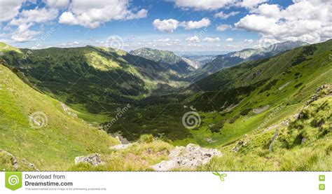 Beautiful Mountain Valley Under Blue Sky Stock Photo Image Of Tatras
