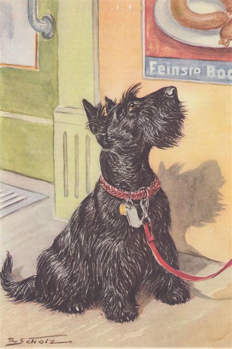 Vintage Scottish Terrier Dog Scottie Dog Color Dog Art Print 1960 By R