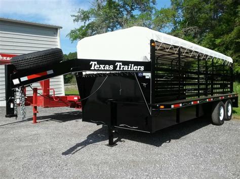 St2012g Texas Trailers 20 Gooseneck Stock Trailer 8x20 Trailers For