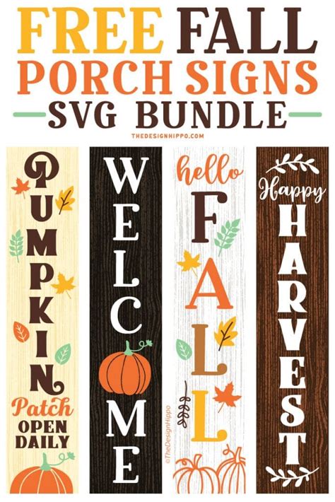 Free Fall Vertical Porch Signs Svg Cut Files For Cricut