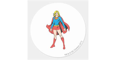 Supergirl Poses Classic Round Sticker Zazzle