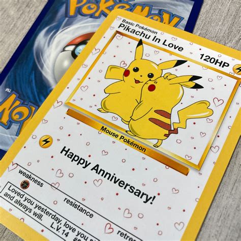 Happy Anniversary Pikachu Pokemon Card Etsy