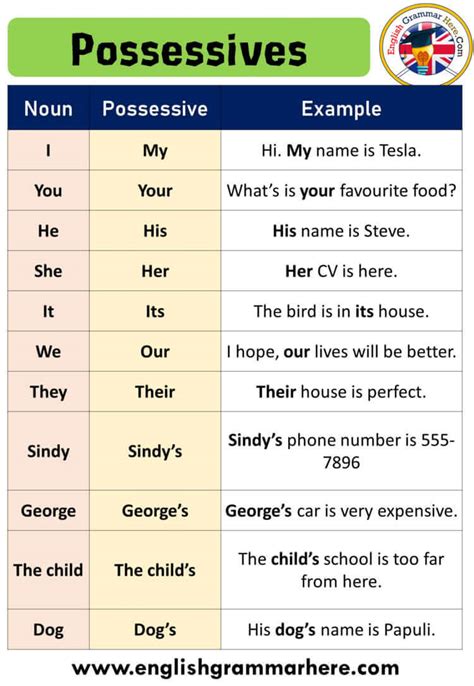 Possessive Pronouns Grammar