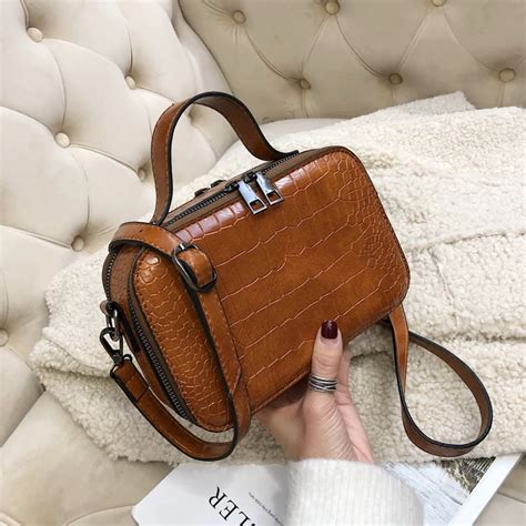 pattern leather crossbody bags for women 2021 fashion small solid colors shoulder bag female