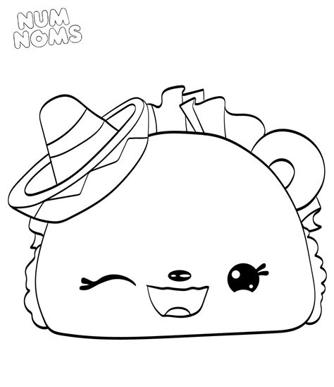 Coloring Pages Num Noms Tasty Taco Coloring Pages Inspirational