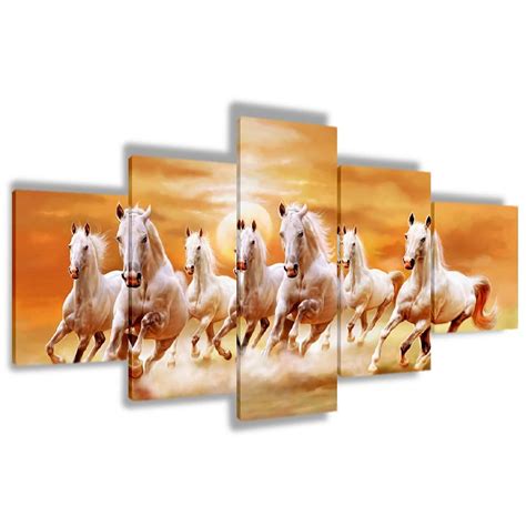 Buy Seven Horses Running White Horse Animal In The Sunset Prints For