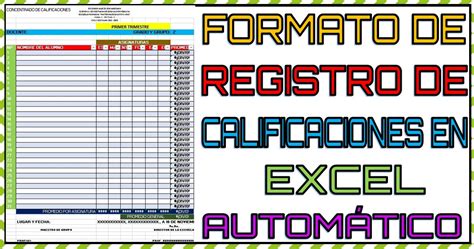 Registro De Calificaciones En Excel Actualizado Agosto Hot Sex Picture