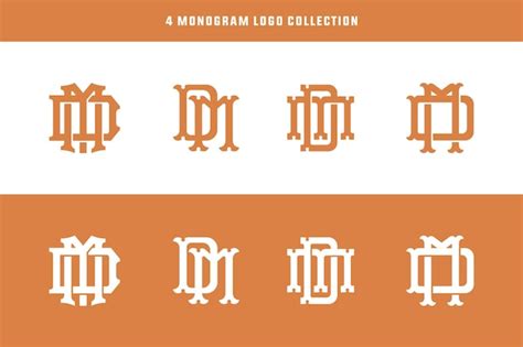 Lettre De Collection Monogramme Dm Ou Md Avec Interlock Vintage Style