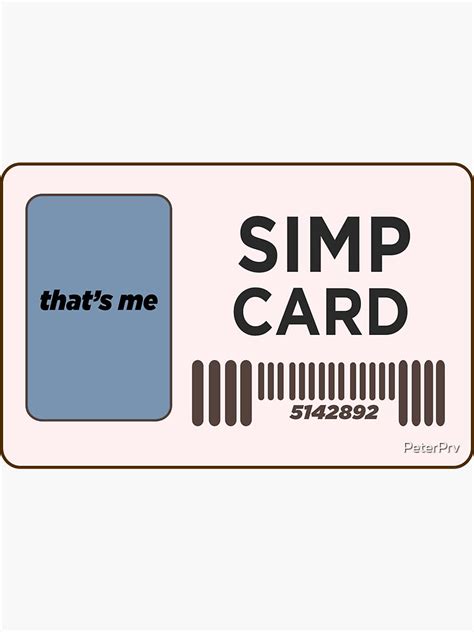 Simp Card Sticker For Sale By Peterprv Redbubble
