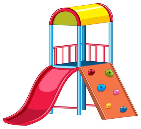 Playground Equipment With Slide And Rock Climber 360487 Vector Art At Vecteezy