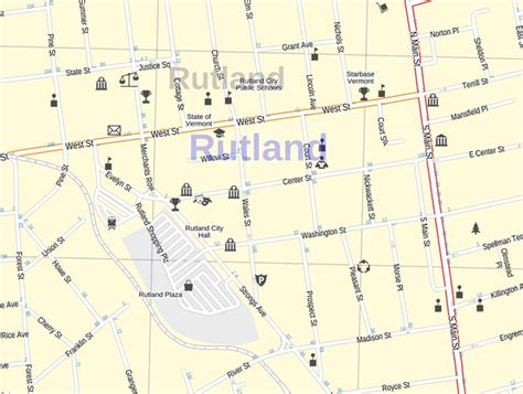 Rutland Map Vermont