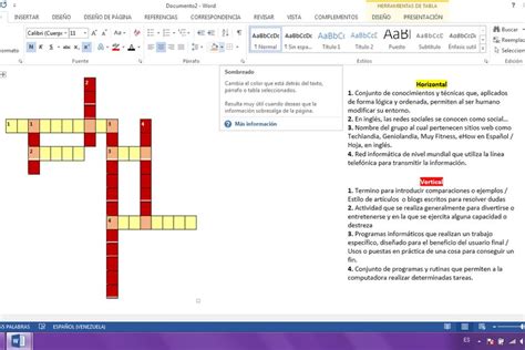 Como Hacer Un Crucigrama En Word