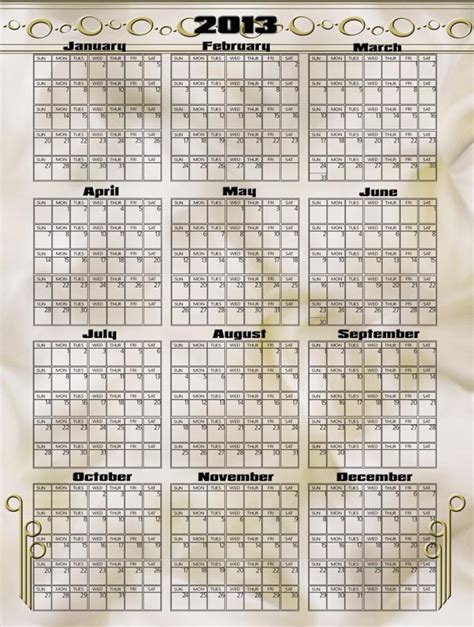 Photography Blography 2013 Yearly Calendar Template For Photoshop