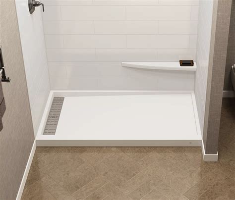 Large Td 34 60 Trench Drain Shower Pans Commercial Cultured Marble