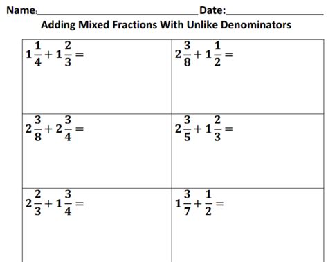 Add fractions having the same denominators and/or different denominators, fractions and mixed numbers, examples with detailed solutions are presented. Adding Fractions With Like Denominators Worksheet #1