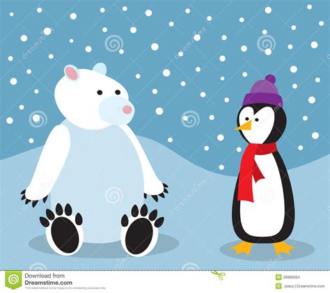 Penguin And Polar Bear Cartoon
