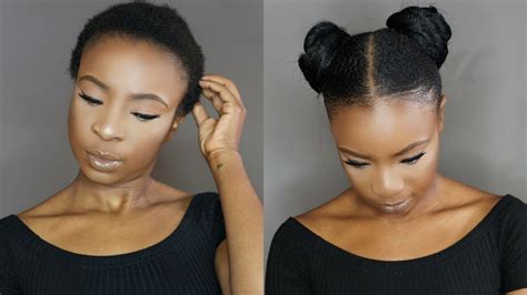 How To Space Buns On Short Natural Hair Youtube