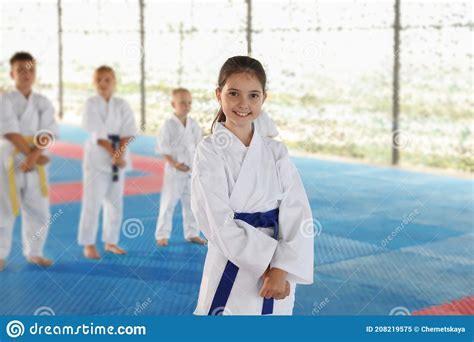 girl in kimono during karate practice on tatami outdoors stock image image of lifestyle