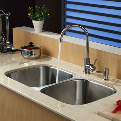 Kraus 3225 X 185 Contemporary Undermount Double Bowl Kitchen Sink