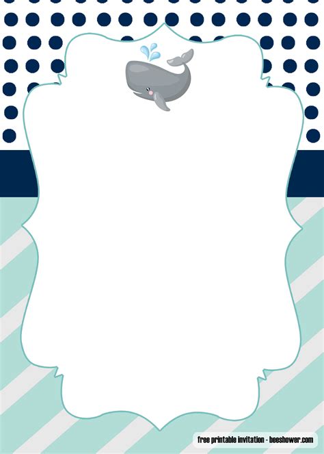 If you don't have it, you can download it for free, here. FREE Printable Whale baby shower invitations Templates ...