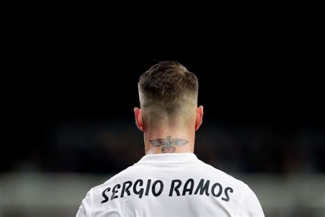 Madrid Spain October 23 Sergio Ramos Of Real Madrid Tattoo During