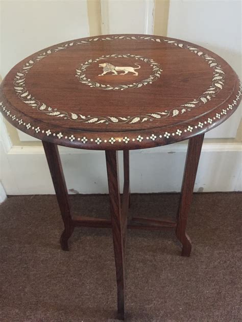 Early C20th Indian Ivory Inlaid Rosewood Occasional Table 610983