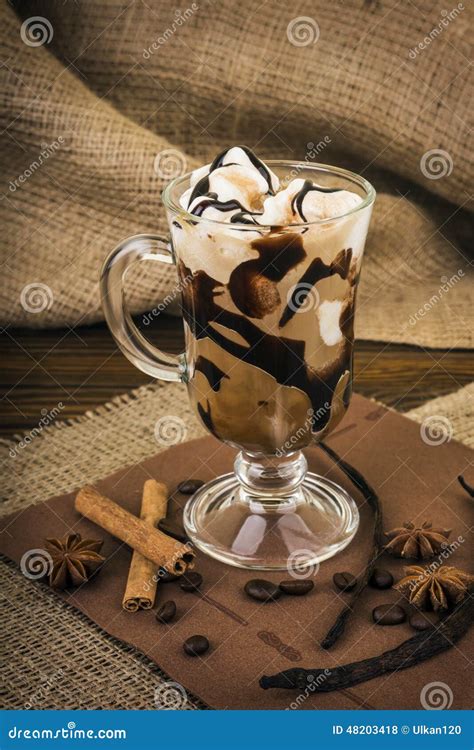 Iced Coffee With Whipped Cream Stock Photo Image Of Mocca Cool 48203418