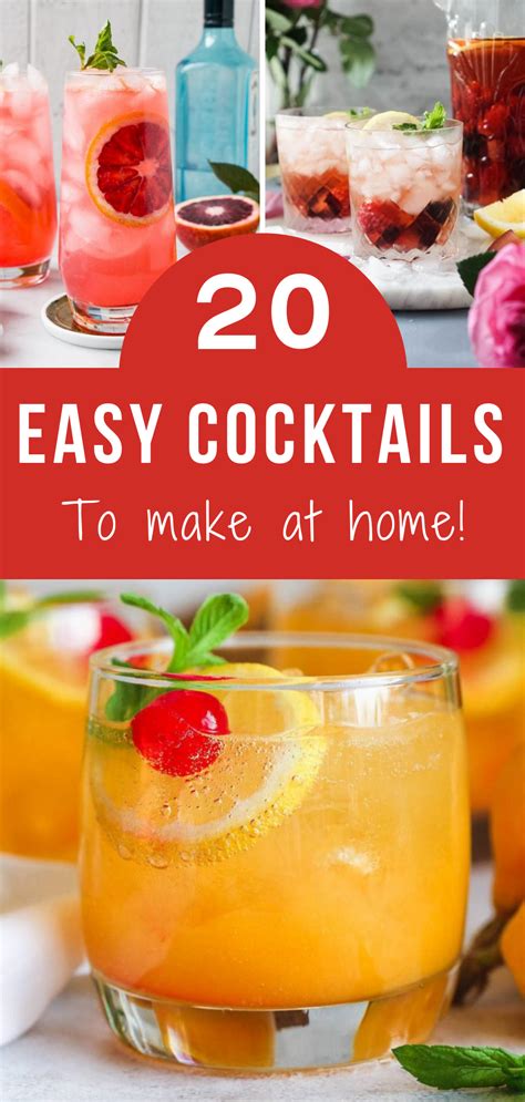 20 Fabulously Easy Cocktails To Make At Home Artofit