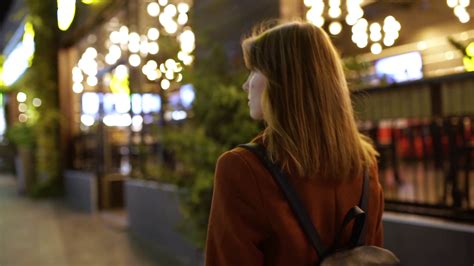 Elegant Woman Strolling In City At Night Stock Footage Sbv 331702099