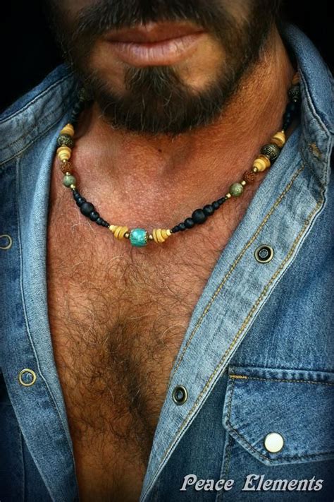 Mens Turquoise Jewelry Mens Beaded Necklace Mens Beads Jewelry