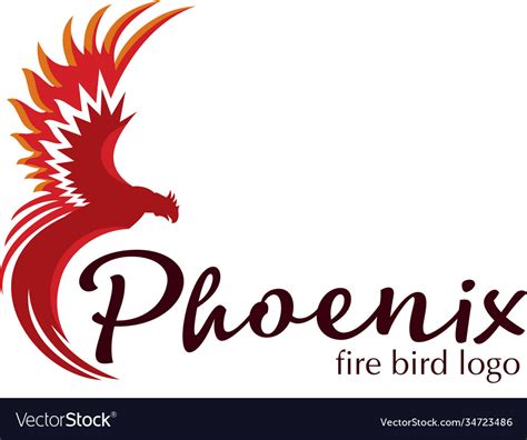 Phoenix Bird Logo In Colorfire Royalty Free Vector Image