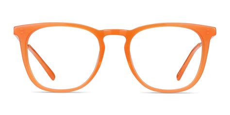 Vinyl Square Orange Full Rim Eyeglasses Eyebuydirect