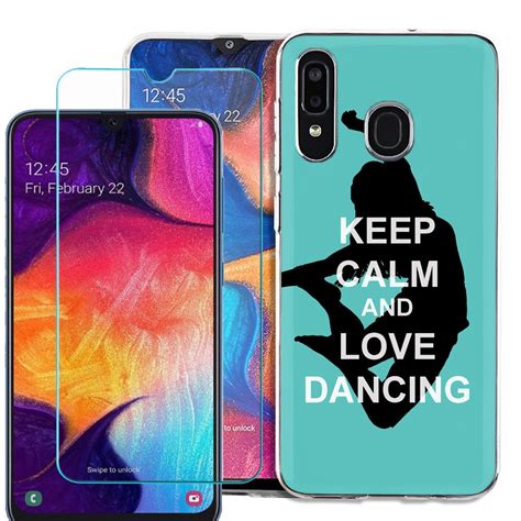 For Samsung Galaxy A20 Phone Case Slim Fit Tpu Case With Tempered