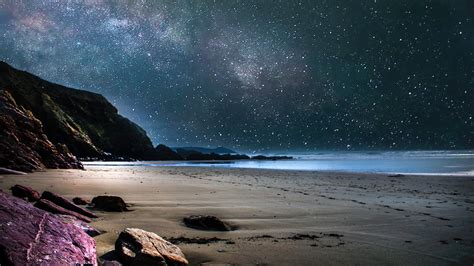 Stars In The Night Sky On The Beach Image Free Stock Photo Public