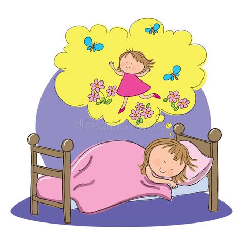 Girl Dreaming Whilst Sleeping Stock Vector Illustration Of Design