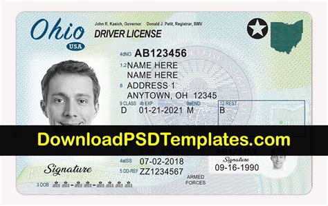 Ohio Driver License Psd Oh Driving License Editable Template In Blank